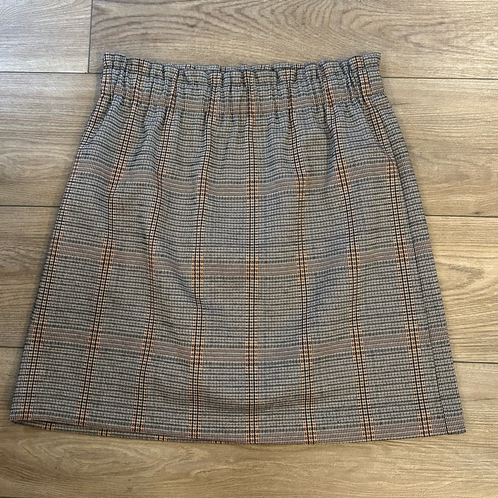 Ann Taylor LOFT Plaid Pull On Skirt Elastic Waist Small